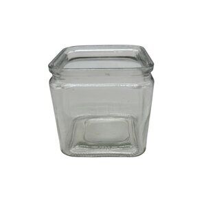 Square Clear Glass Jar READ